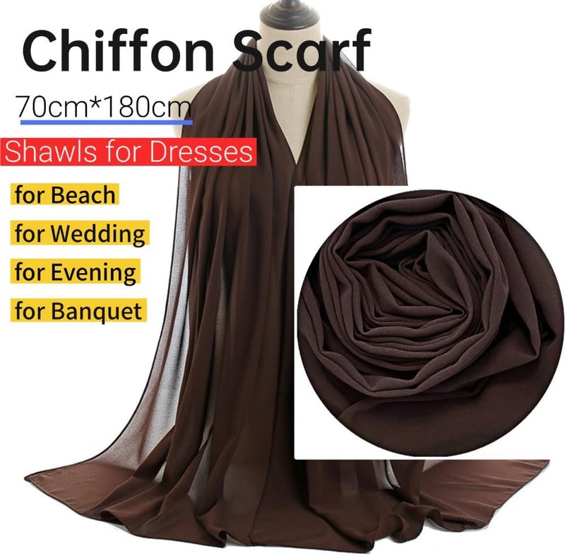 Harewom Chiffon Hijab for Women Sheer Shawl and Wraps for Wedding Bridal Scarves Summer Lightweight Sun-proof Scarf - Image 2